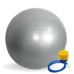 Bola de Pilates Suica Gym Ball Com Bomba de ar - 75cm Cinza