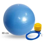 Bola de Pilates Suica Gym Ball Com Bomba de ar - 65cm Azul